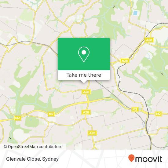 Mapa Glenvale Close