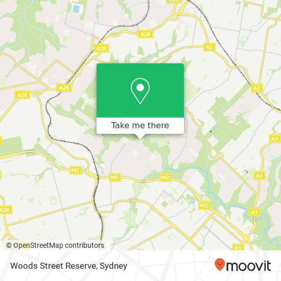 Mapa Woods Street Reserve