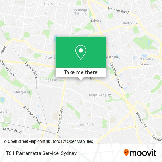Mapa T61 Parramatta Service