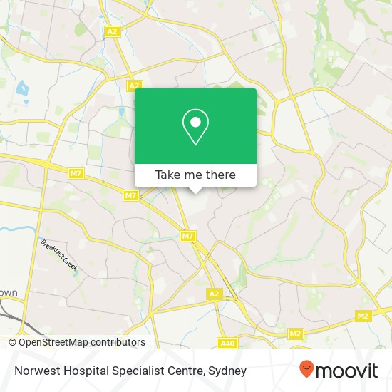 Norwest Hospital Specialist Centre map
