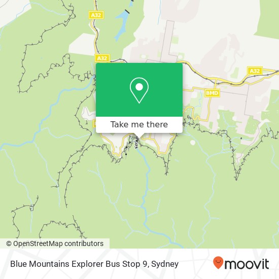 Mapa Blue Mountains Explorer Bus Stop 9