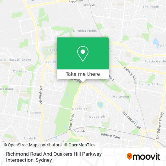 Richmond Road And Quakers Hill Parkway Intersection map