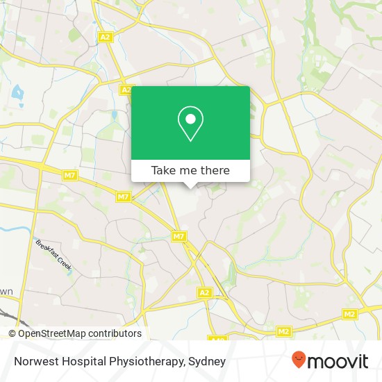 Norwest Hospital Physiotherapy map