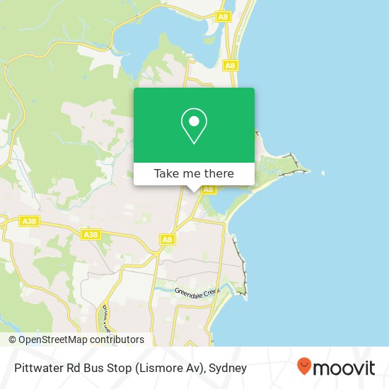 Pittwater Rd Bus Stop (Lismore Av) map