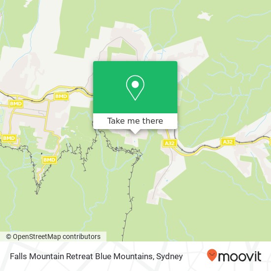 Falls Mountain Retreat Blue Mountains map