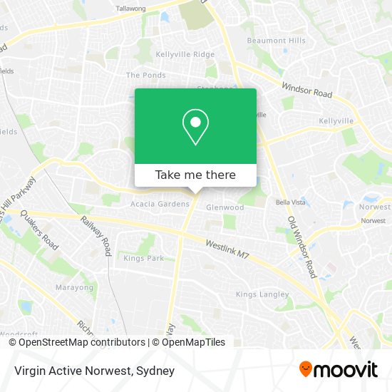 Virgin Active Norwest map