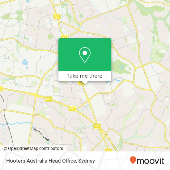 Mapa Hooters Australia Head Office