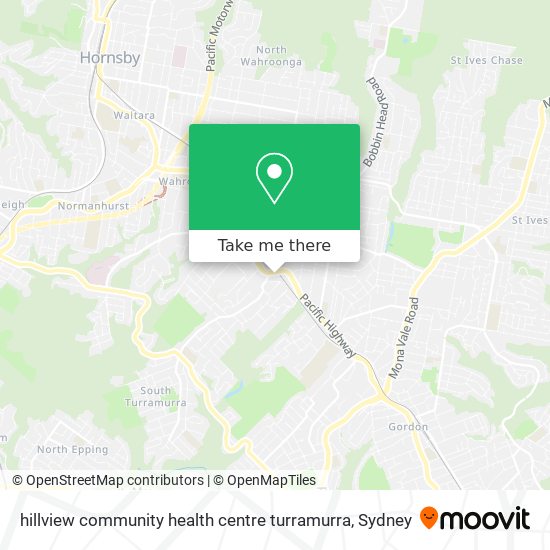 hillview community health centre turramurra map