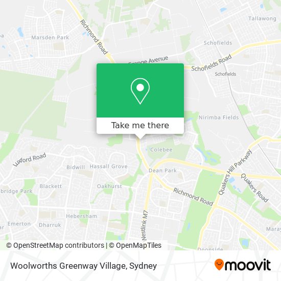 Mapa Woolworths Greenway Village