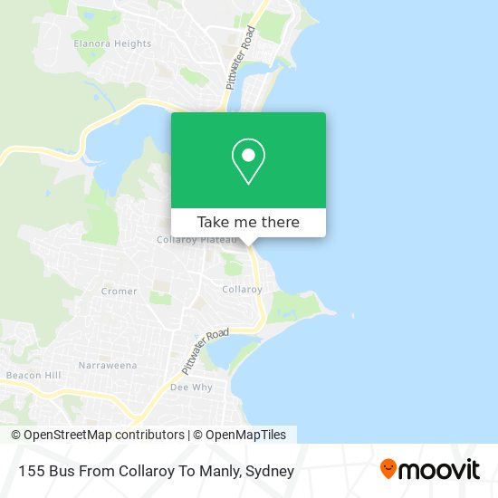 Mapa 155 Bus From Collaroy To Manly