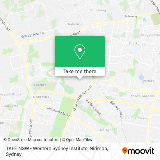 Mapa TAFE NSW - Western Sydney Institute, Nirimba