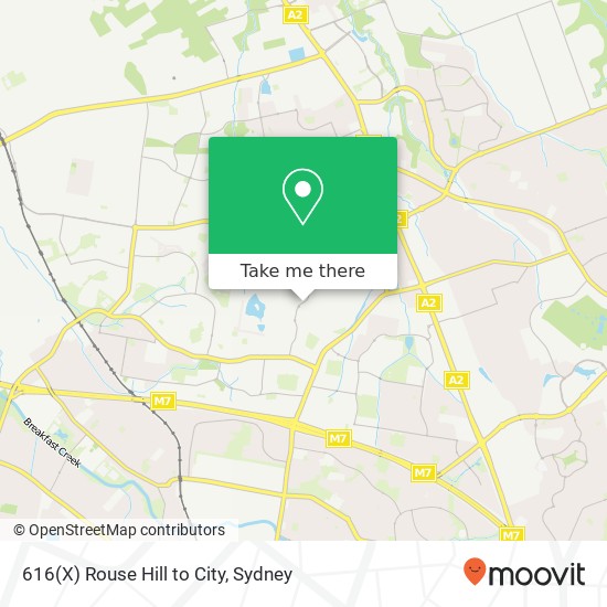 616(X) Rouse Hill to City map