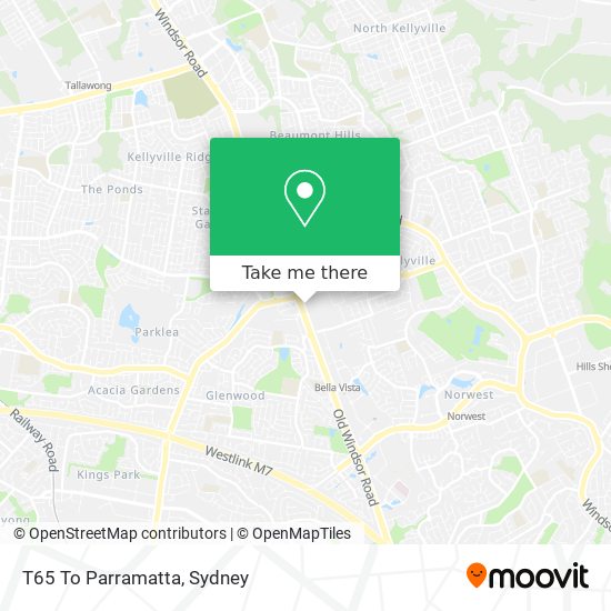 T65 To Parramatta map