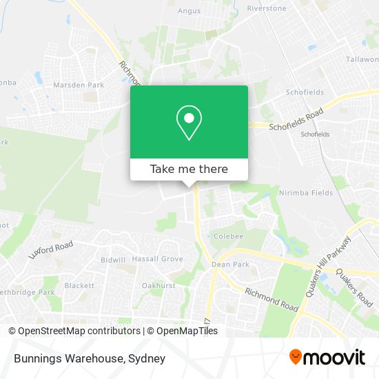 Bunnings Warehouse map