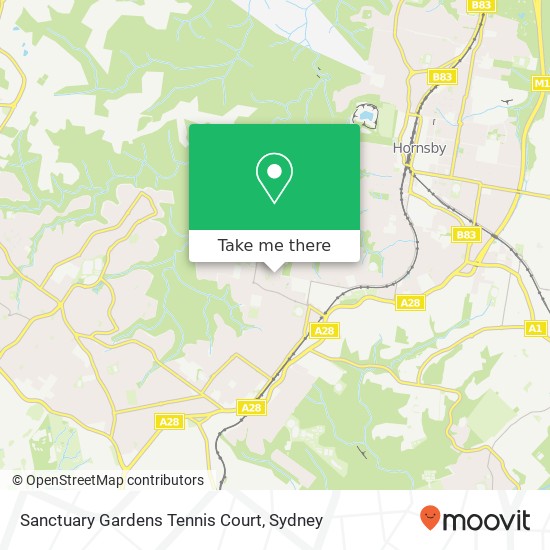 Sanctuary Gardens Tennis Court map