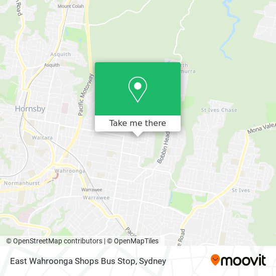 Mapa East Wahroonga Shops Bus Stop