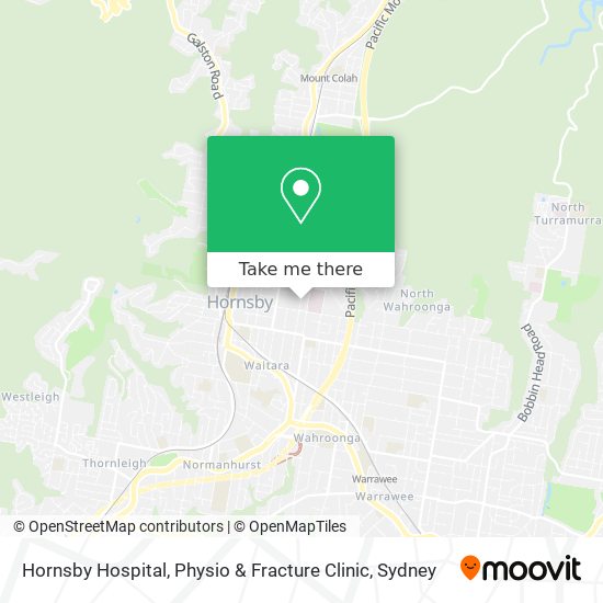 Mapa Hornsby Hospital, Physio & Fracture Clinic