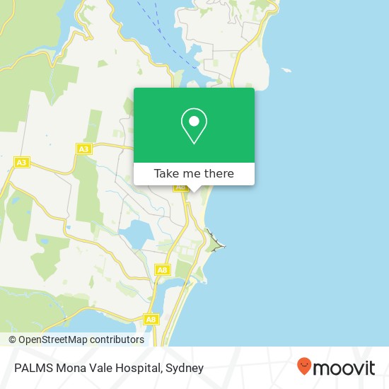 PALMS Mona Vale Hospital map