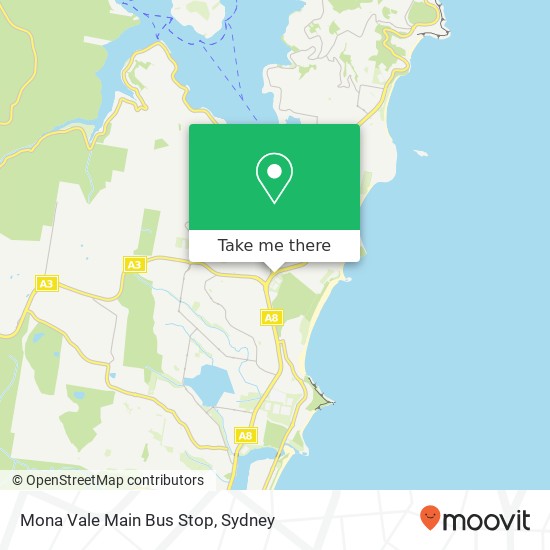 Mapa Mona Vale Main Bus Stop