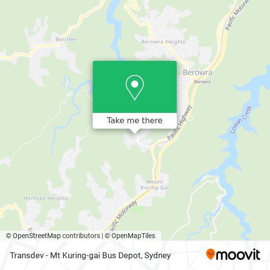 Mapa Transdev - Mt Kuring-gai Bus Depot