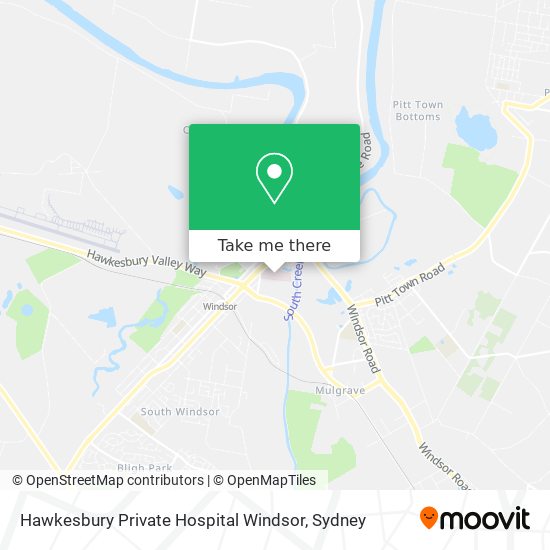 Hawkesbury Private Hospital Windsor map