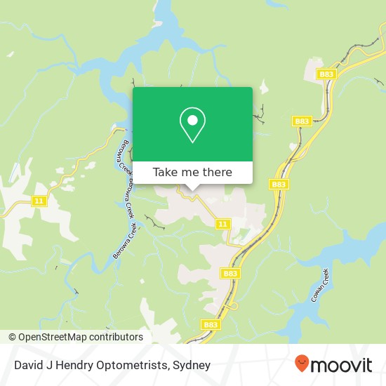 David J Hendry Optometrists map