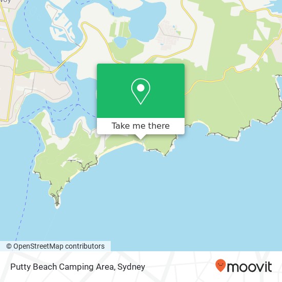 Putty Beach Camping Area map