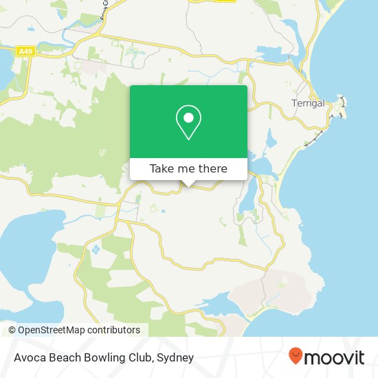 Avoca Beach Bowling Club map