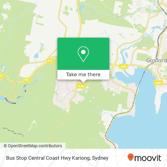 Bus Stop Central Coast Hwy Kariong map