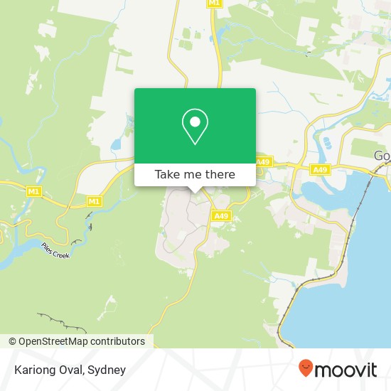 Kariong Oval map