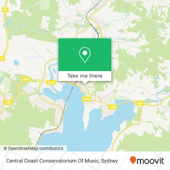 Mapa Central Coast Conservatorium Of Music