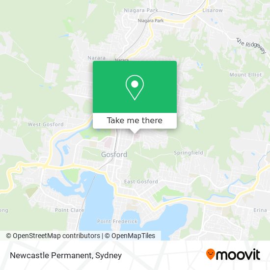 Mapa Newcastle Permanent