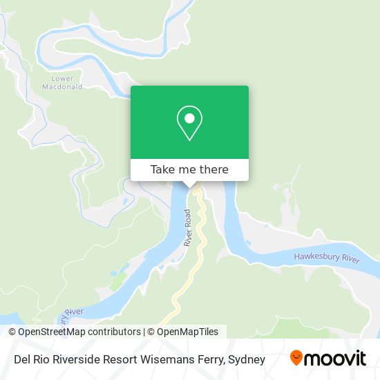 Del Rio Riverside Resort Wisemans Ferry map
