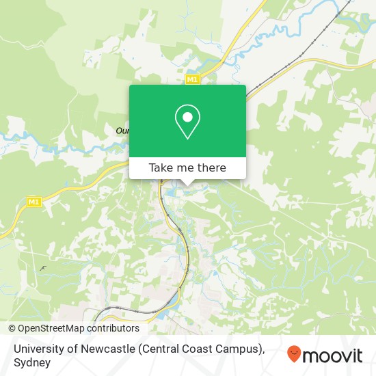 Mapa University of Newcastle (Central Coast Campus)