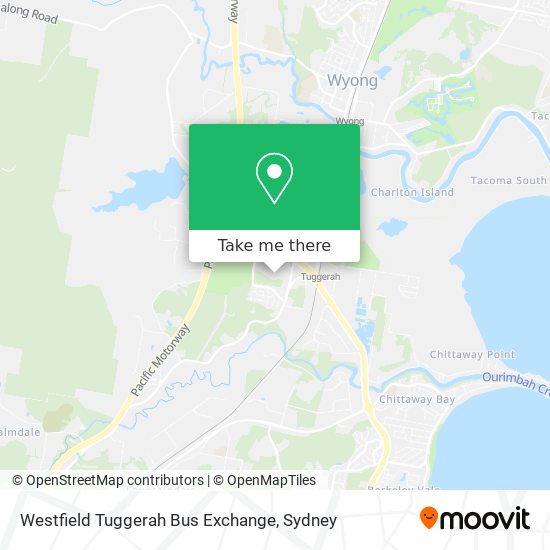 Mapa Westfield Tuggerah Bus Exchange