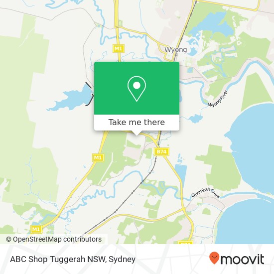 Mapa ABC Shop Tuggerah NSW