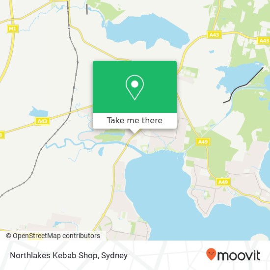 Mapa Northlakes Kebab Shop