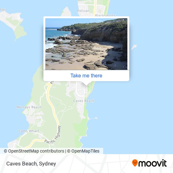 Caves Beach map