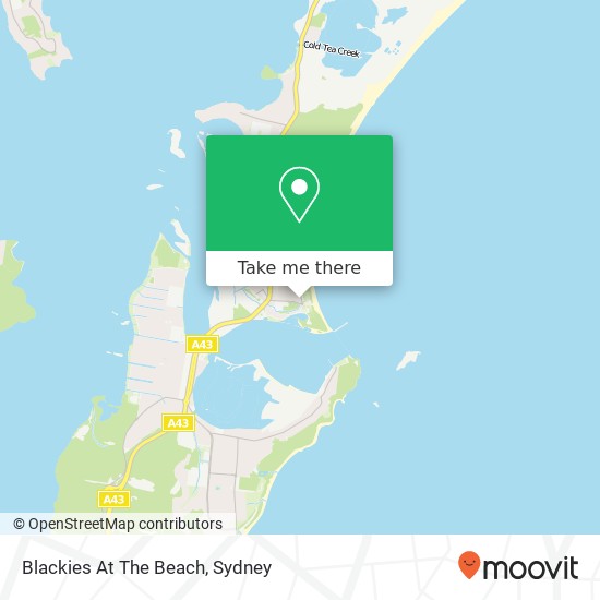 Blackies At The Beach map