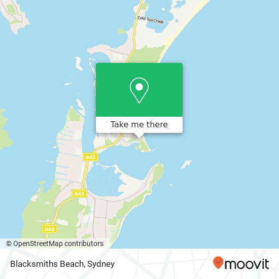 Mapa Blacksmiths Beach