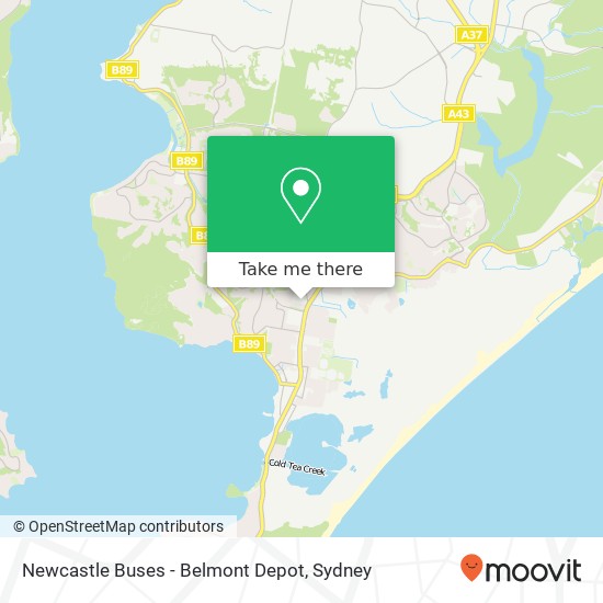 Newcastle Buses - Belmont Depot map