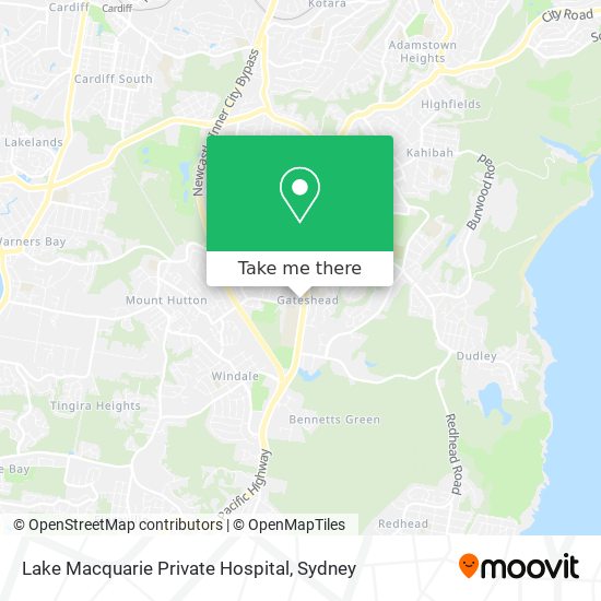 Mapa Lake Macquarie Private Hospital