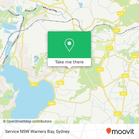Mapa Service NSW Warners Bay