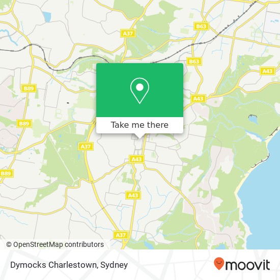 Mapa Dymocks Charlestown