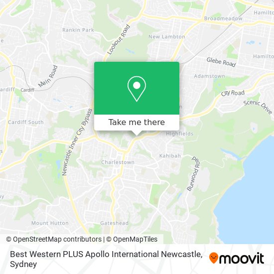 Best Western PLUS Apollo International Newcastle map