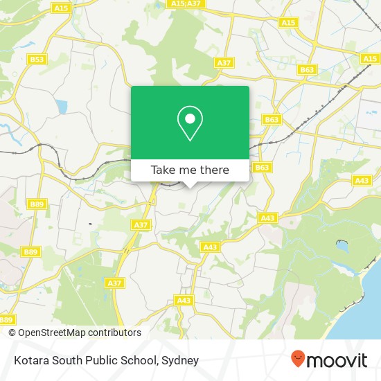 Mapa Kotara South Public School