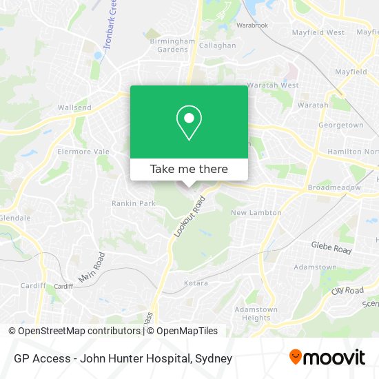 GP Access - John Hunter Hospital map