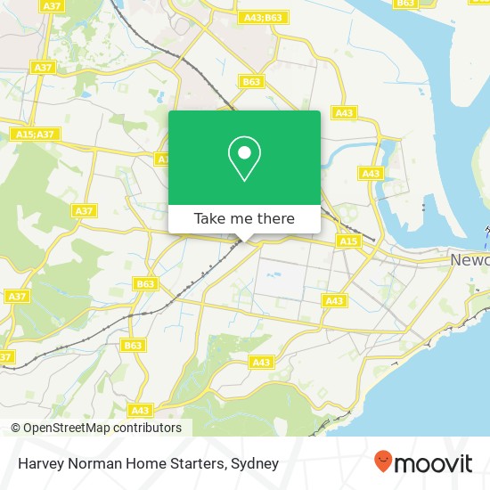 Harvey Norman Home Starters map