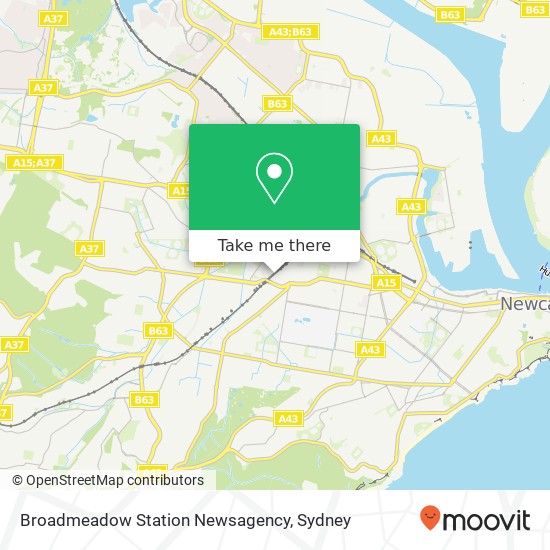 Broadmeadow Station Newsagency map