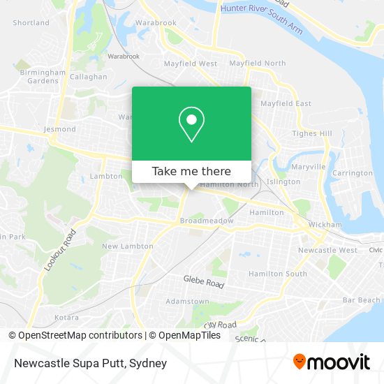 Mapa Newcastle Supa Putt